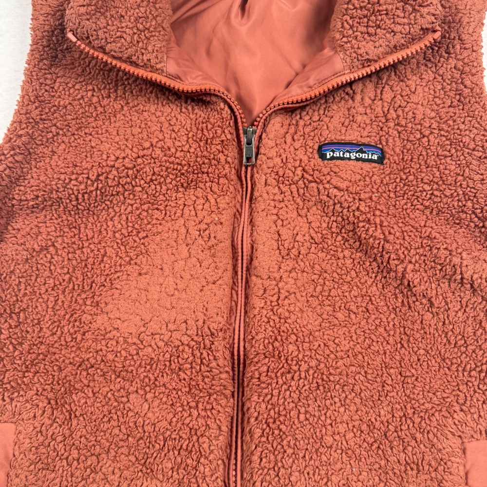 Patagonia Los Gatos Fleece Vest Womens Large Century Pink Orange Ful Zip Pile - Picture 7 of 7
